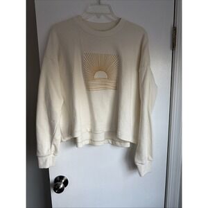 Happy Earth Ocean Sunrise Oversized Crewneck Sweatshirt Size M